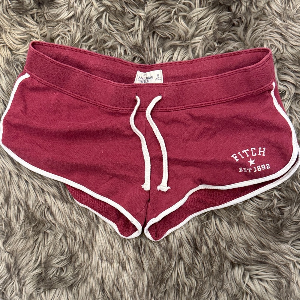 Abercrombie & Fitch Burgundy Shorts with White Trim